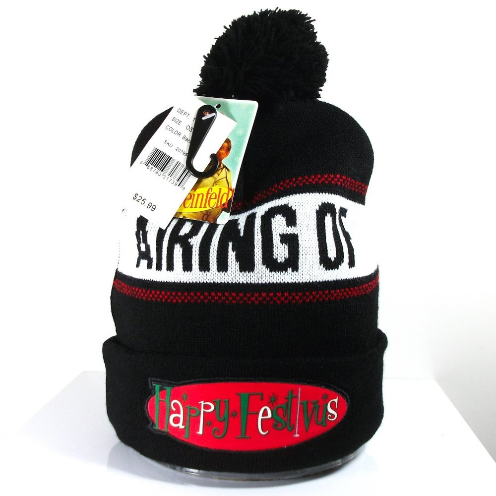SEINFELD Frank Costanza HAPPY FESTIVUS Airing of Grievances Knit BEANIE Hat